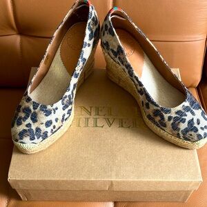 Penelope Chilvers Scoops Leopard Canvas Espadrille, size 38